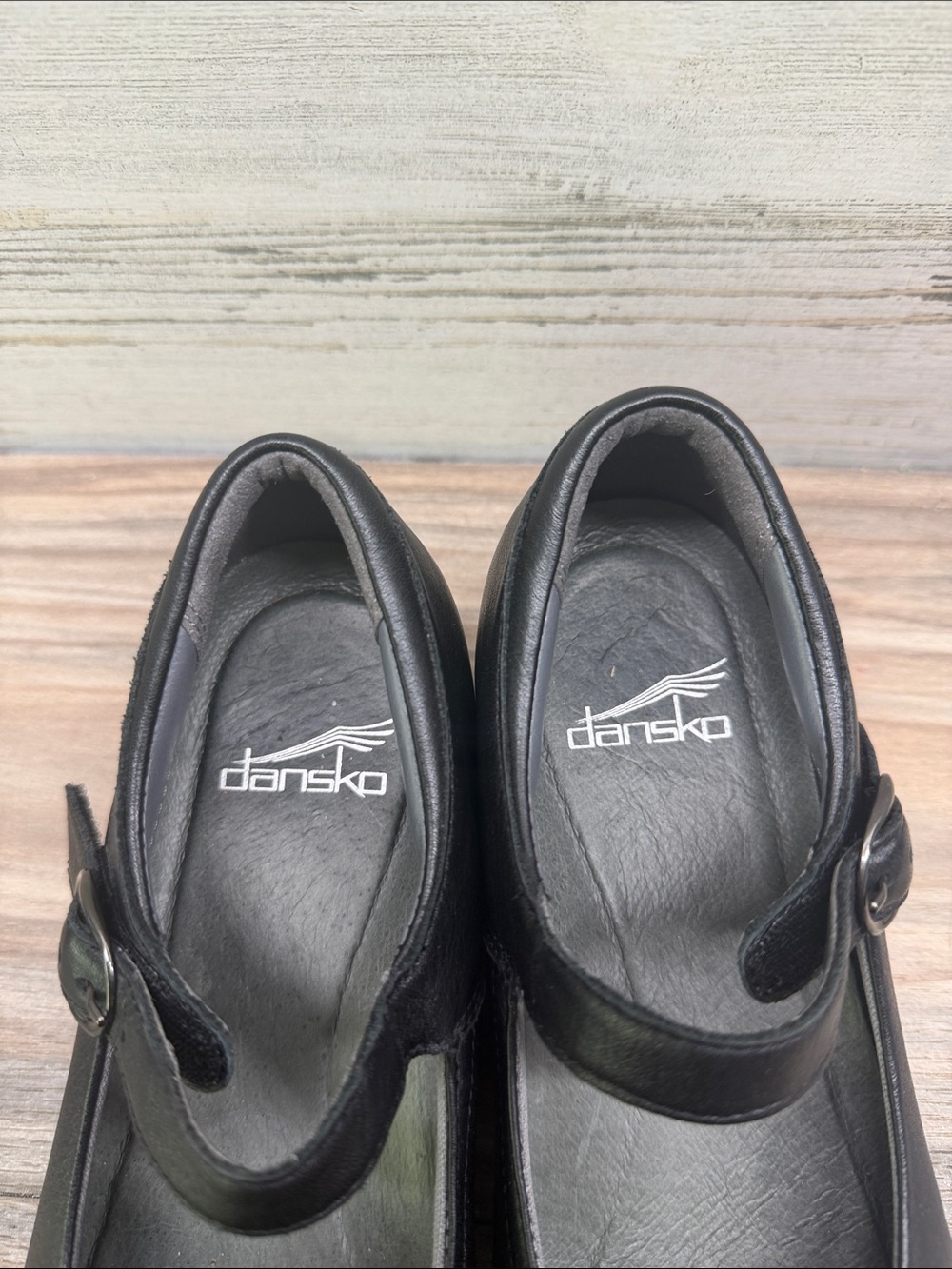 Dansko Loralie Women's Mary Jane size 7 37 Black Leather Round Toe Wedge Shoes - Picture 3 of 7